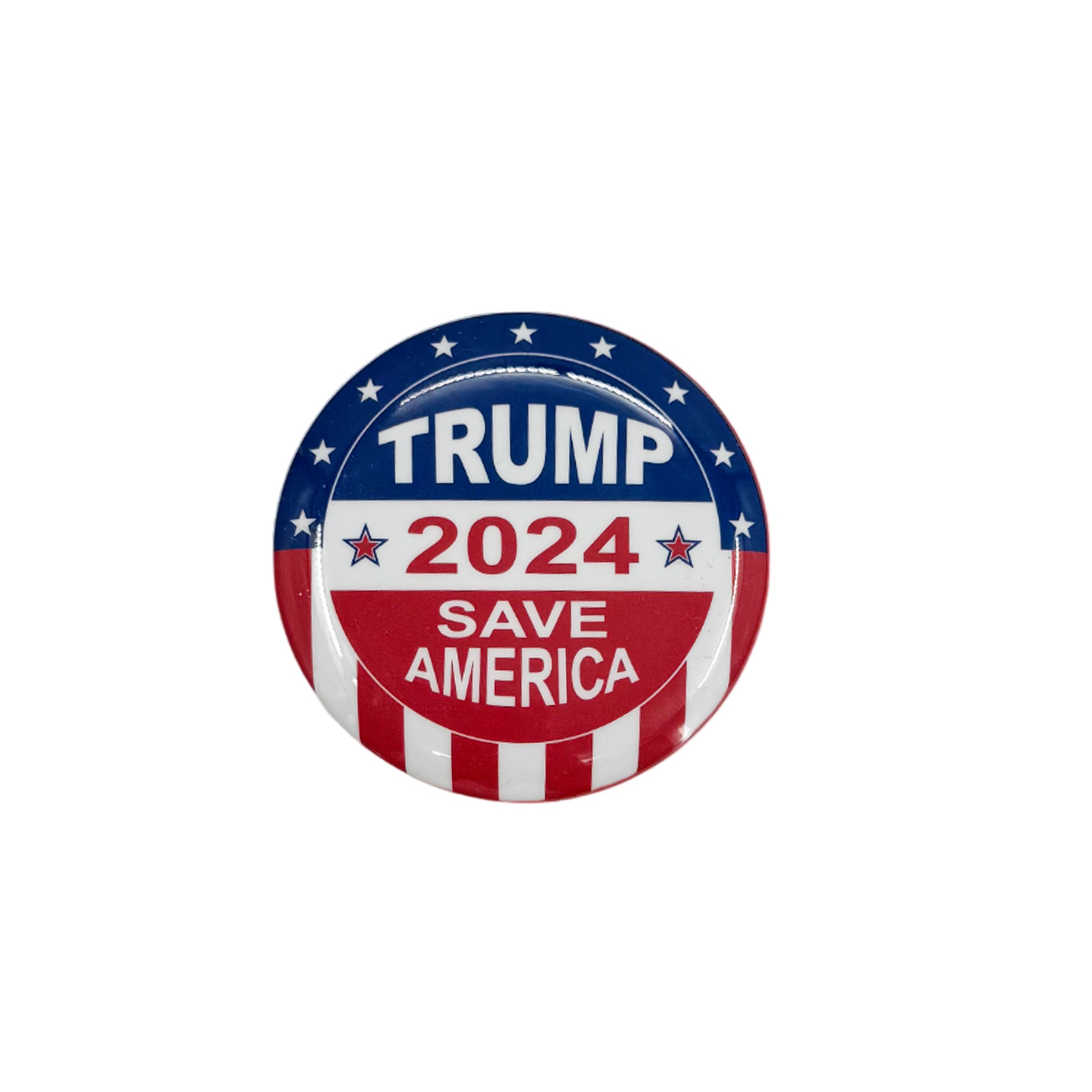 BUTTON TRUMP SAVE AMERICA STARS & STRIPES