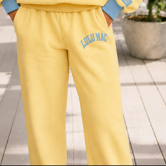 LM-PA-1009 Puff Pant- Butter/Light Blue