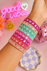 BR-RS-1002  Lavender Rhinestone Bracelet