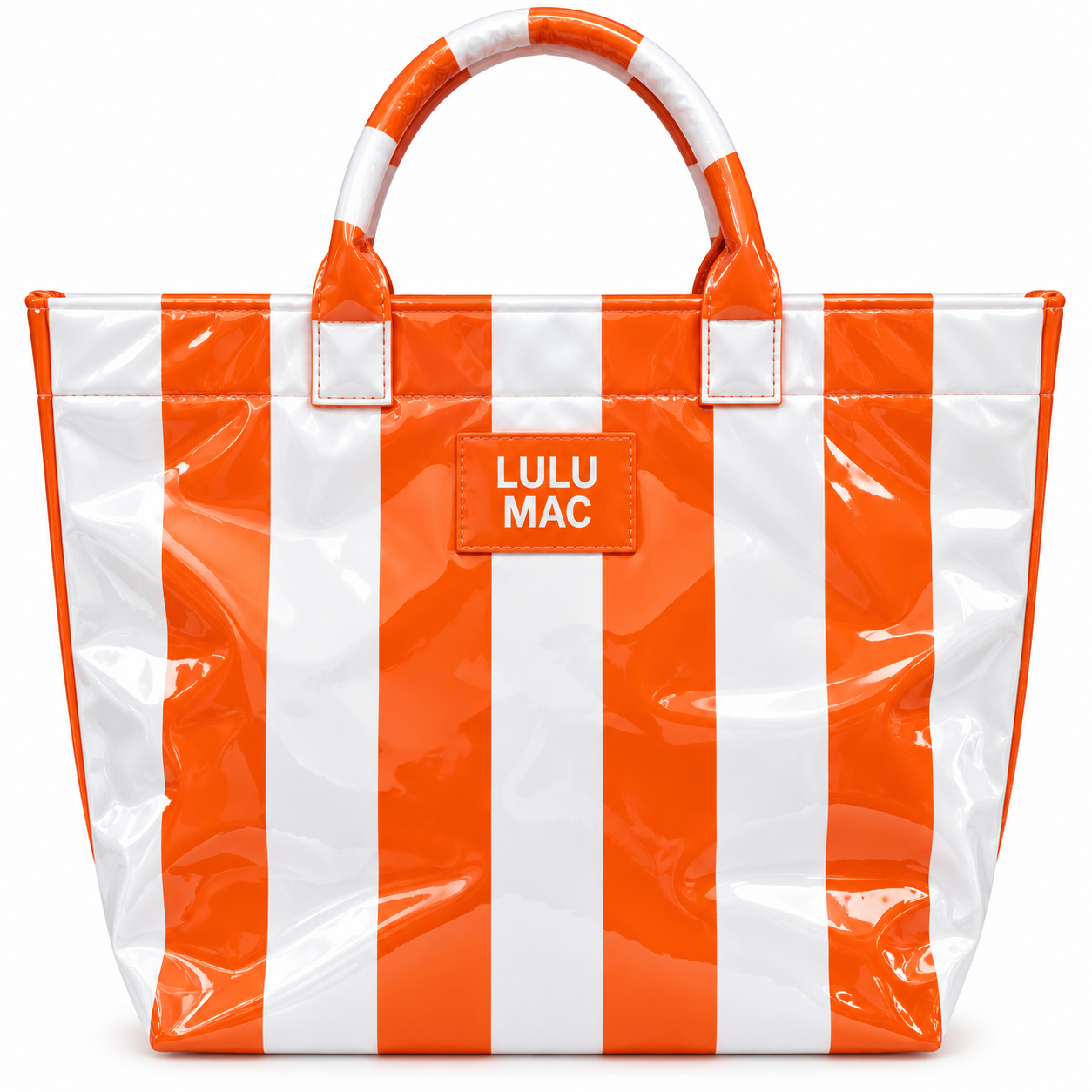 LM-BG-1003 TOTE BAG ORANGE/WHITE STRIPE