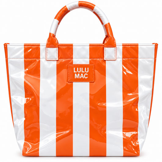 LM-BG-1003 TOTE BAG ORANGE/WHITE STRIPE