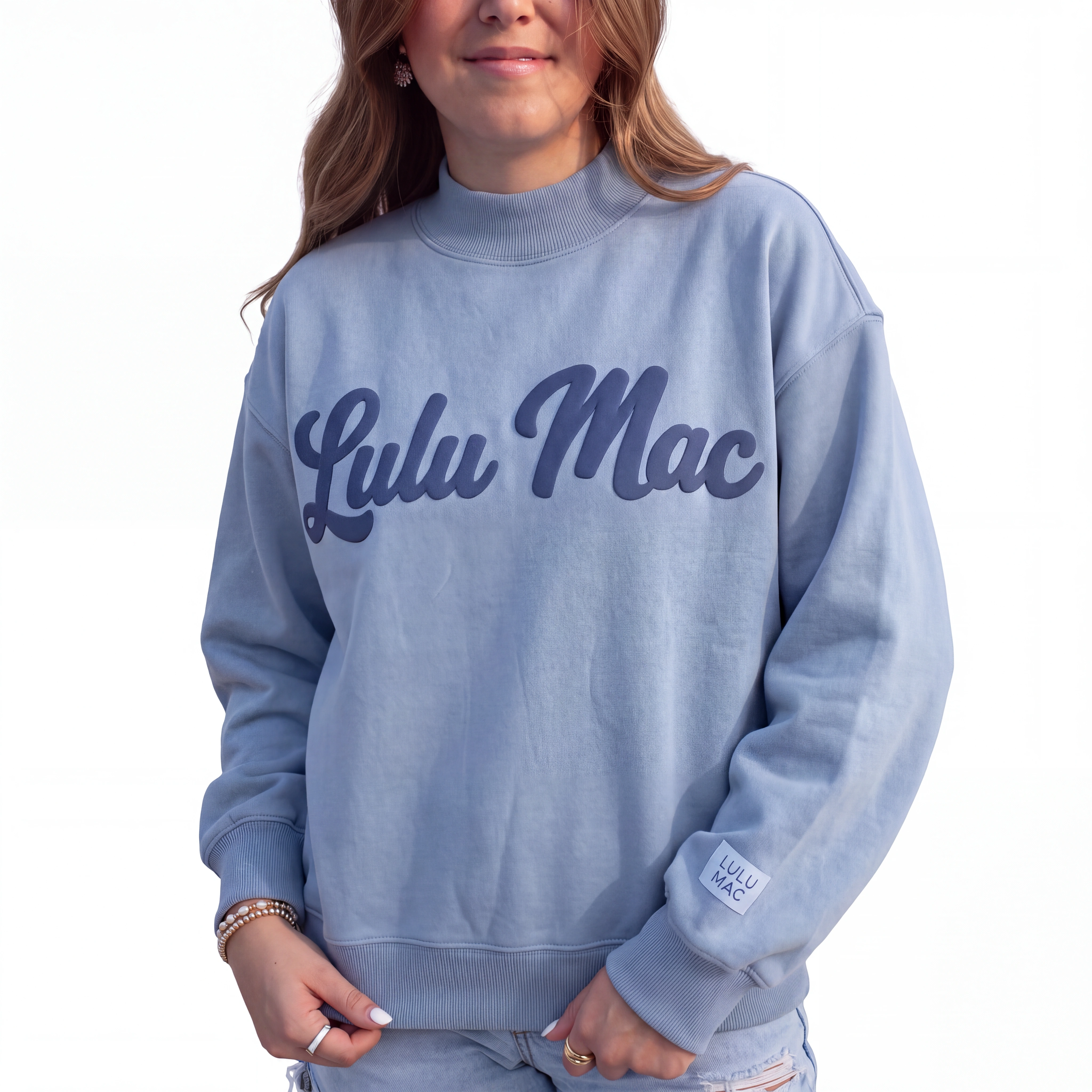 LM-SW-1020 Script Sweatshirt Blue/Blue