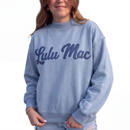 LM-SW-1020 Script Sweatshirt Blue/Blue