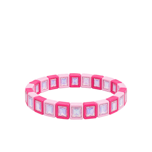 BR-RS-1002 Lt Pink/Bubblegum Rhinestone Bracelet