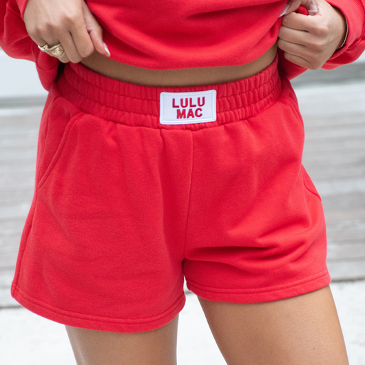 LM-SH-1001  TERRY CLOTH SHORT-RED