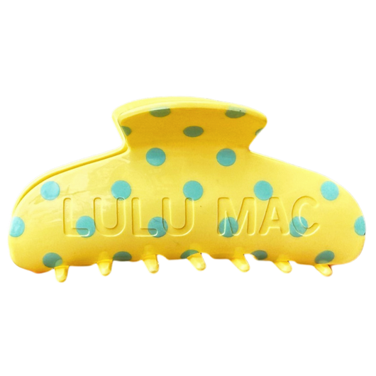 LULU MAC HAIR CLIPS LM-HR-1001- Butter/Blue Dot