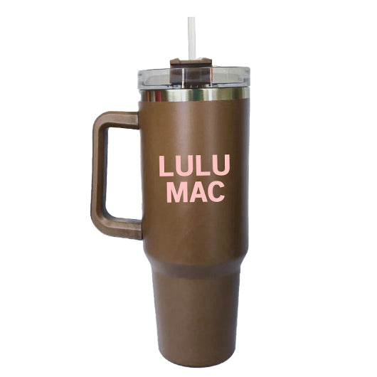 SC-4412-LM Morgan Tumbler Brown with Lt. Pink Logo