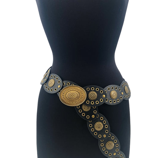 Small Oval Disc Belt-Black