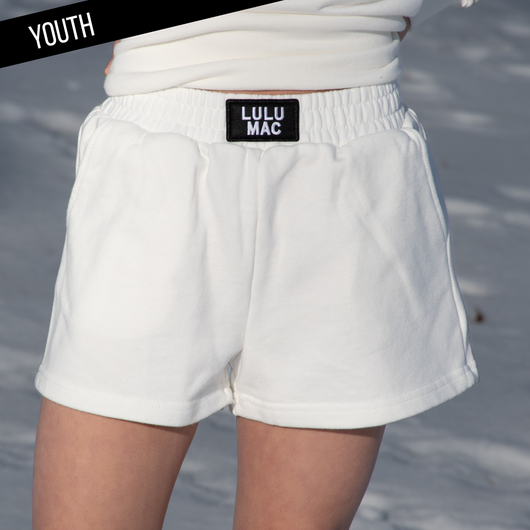 KD-SH-1001 KID TERRY CLOTH SHORTS -WHITE