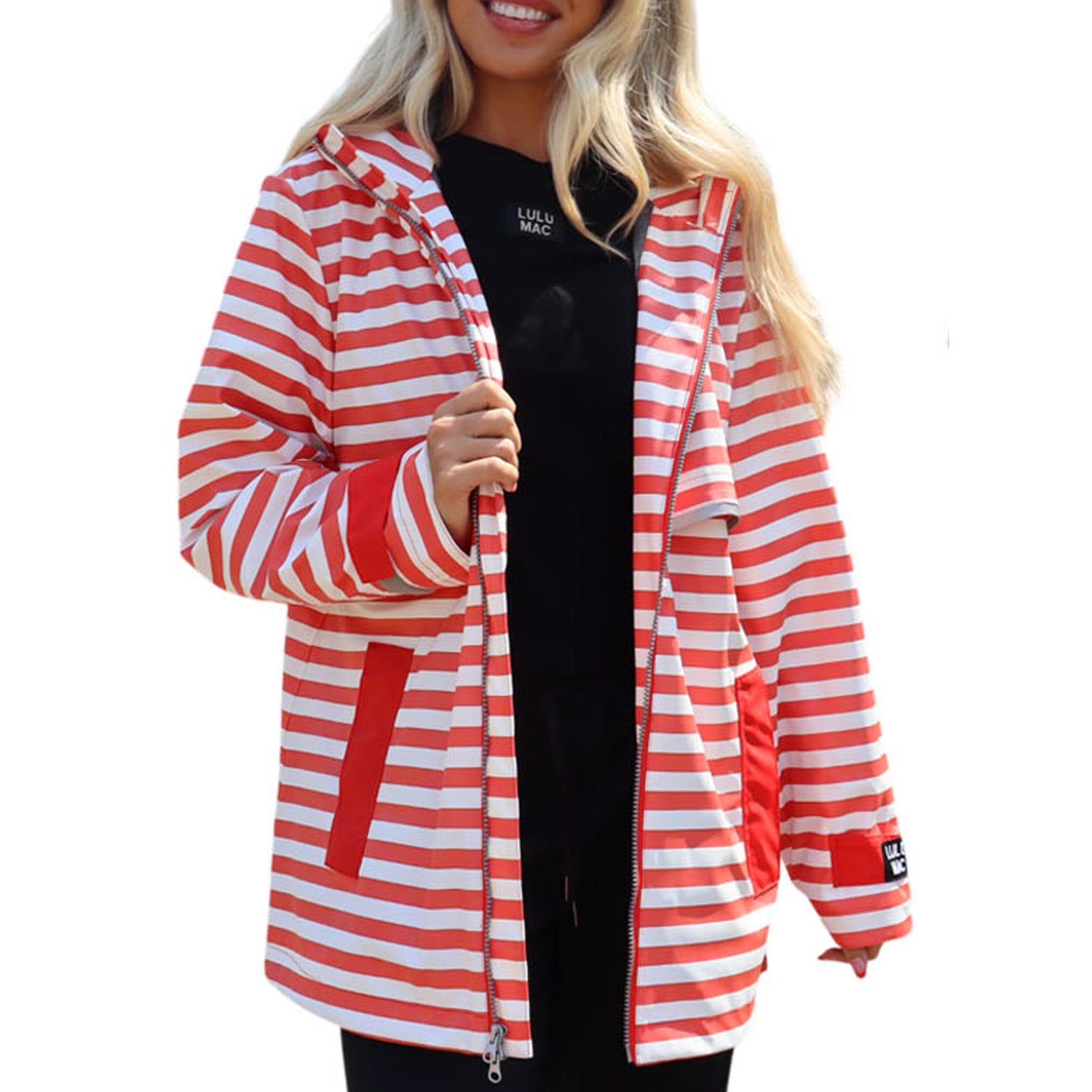 Lulu Mac Raincoat Darby Red/White