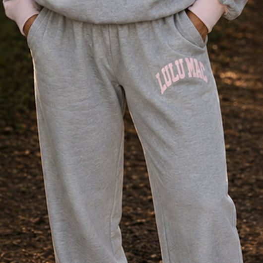 LM-PA-1009 Puff Pant- Grey/Light Pink
