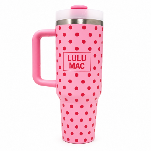 LM-DW-1000 LT PINK W/HOT PINK DOT TUMBLER