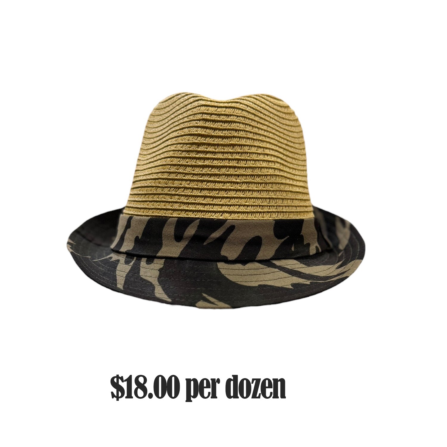 DA-105 STRAW HAT WITH CAMO TRIM NATURAL