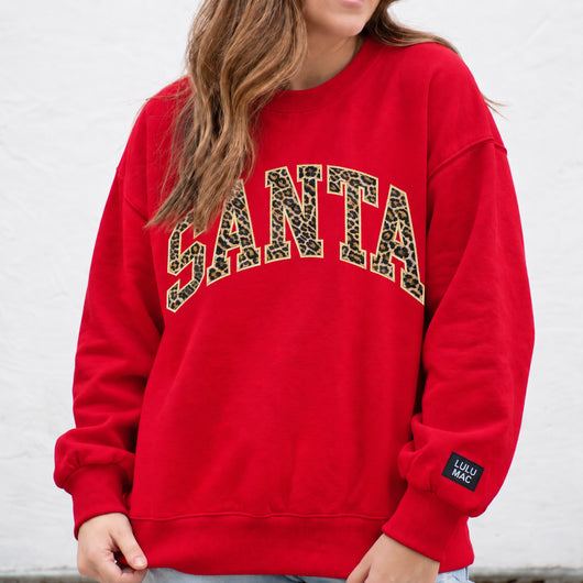 LM-SW-1024 Santa - Red w/ Leopard Letters