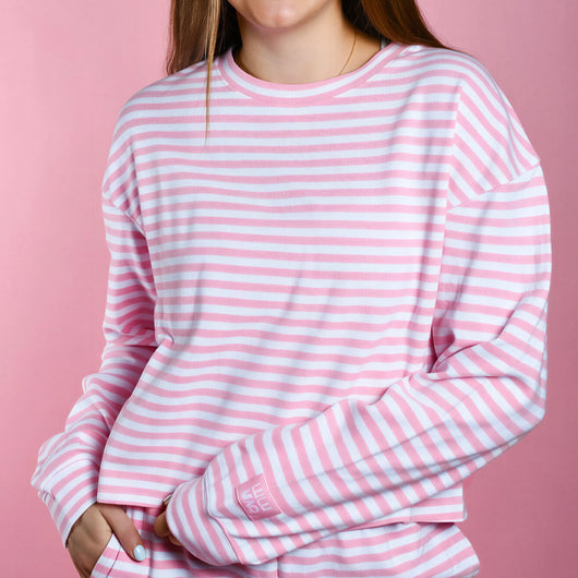 LM-MC-STRIPE MONOCHROME LONGSLEEVE TOP-LIGHT PINK