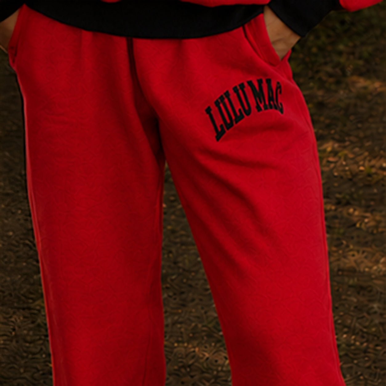 LM-PA-1009 Puff Pant- Red/Black