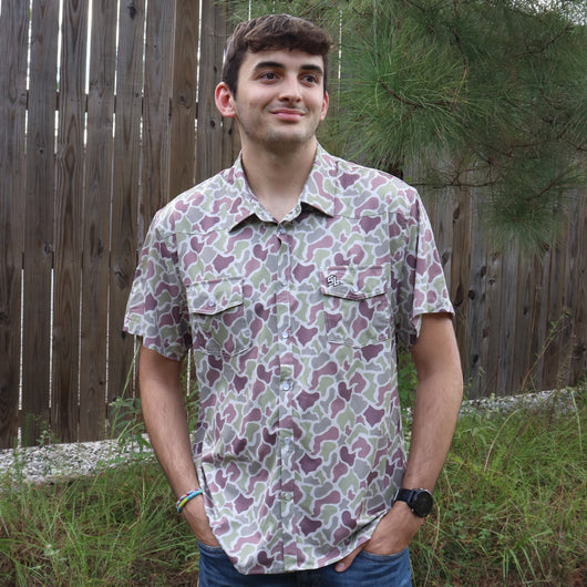 SL-1259 Southern Limit Button Down Light Camo