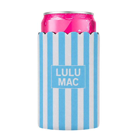 LM-SKZ-1005 Slim Can Koozie Light Blue Stripe