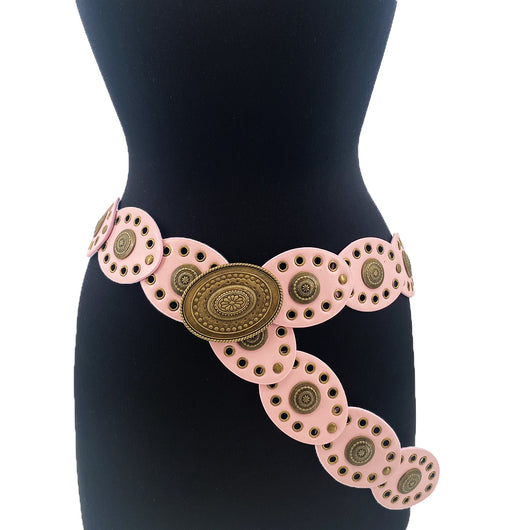 Small Oval Disc Belt-Pink