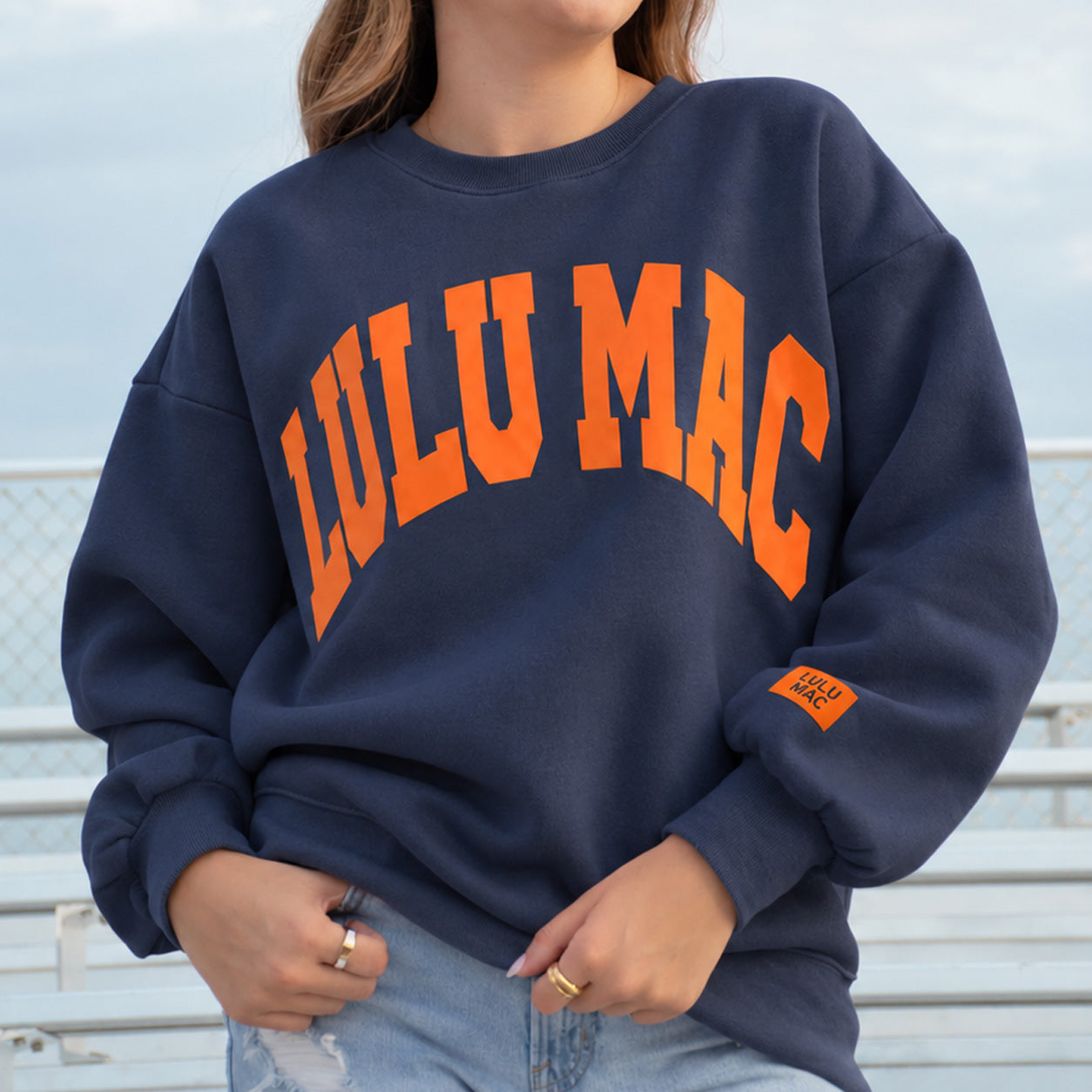 LM-SW-1007 Navy/Orange Puff