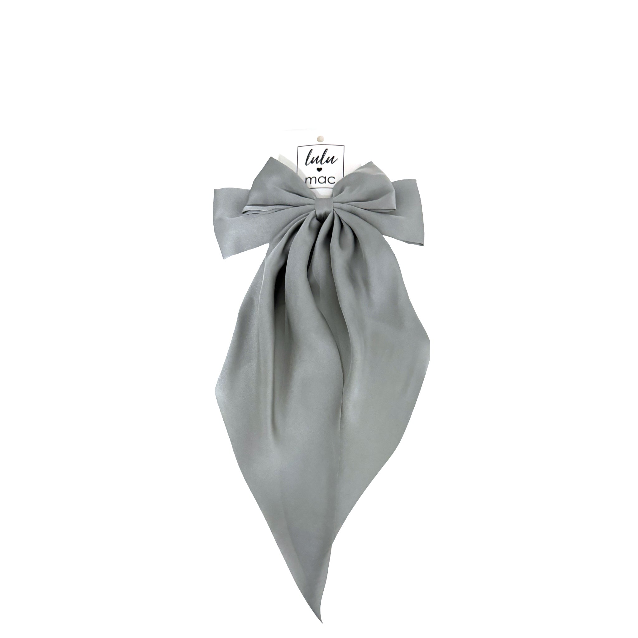 DDL-2270 Large Satin Bow Light Grey