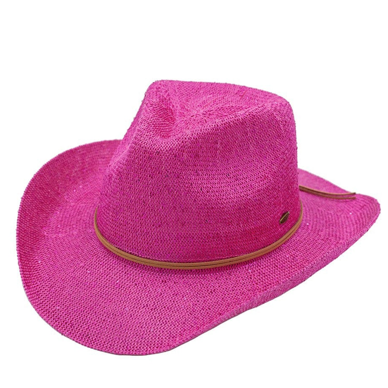 CBC-03 Cowgirl Hat with Glitter Hot Pink