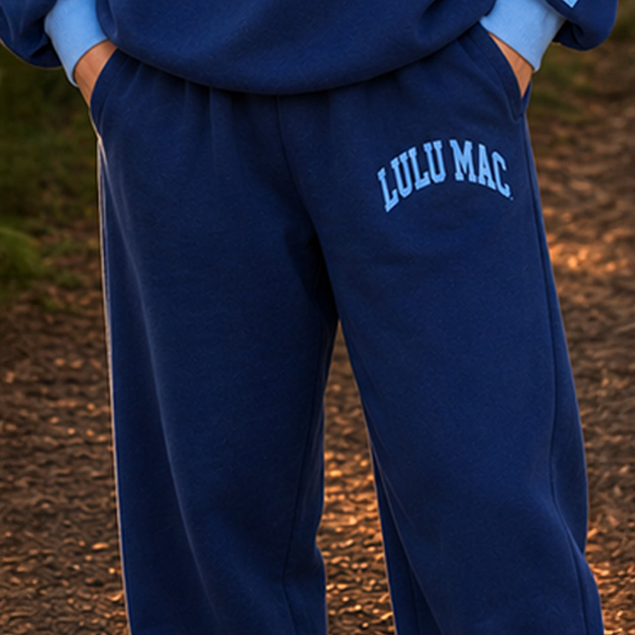 LM-PA-1009 Puff Pant- Navy/Light Blue