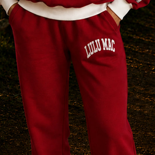LM-PA-1009 Puff Pant- Cardinal/White
