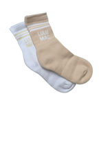 LM-SO-1000 Lulu Mac Socks 2 Pair Box- BEIGE/BEIGE