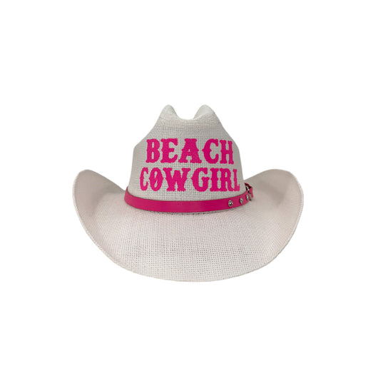 CH-1043-BEACH COWGIRL WHITE/PINK