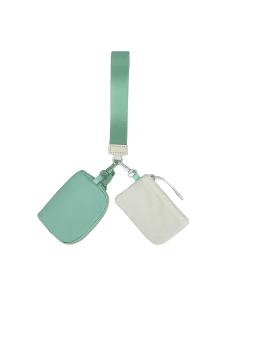 LL-4320 Wristlet Key Chain Double Pouch White Mint