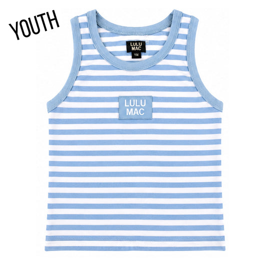 KD-MC-STRIPE MONOCHROME PATCH YOUTH TANK-LIGHT BLUE