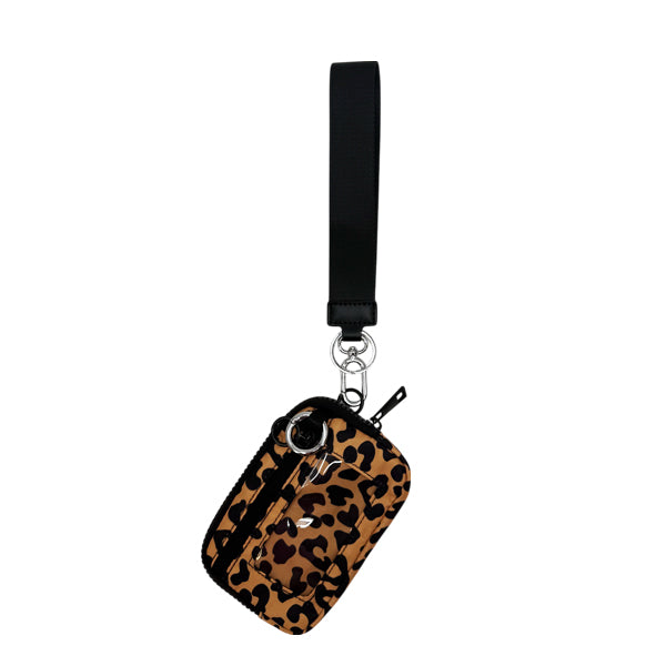 LL-1120 Wristlet Key Chain Single Pouch Leopard