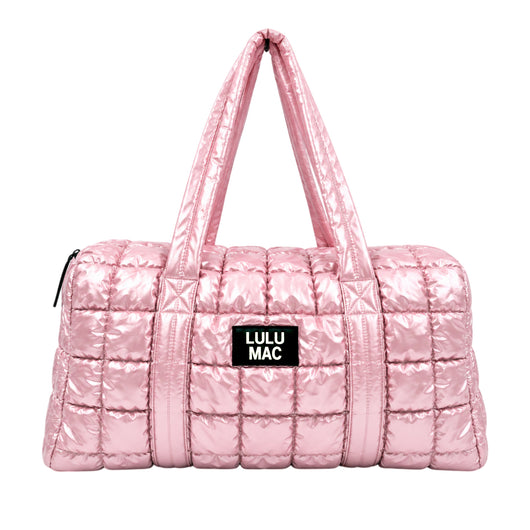 LM-MP-2812 PUFFER METALLIC DUFFLE BAG - ROSE GOLD
