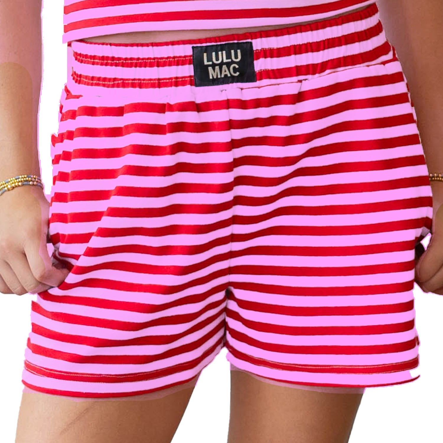 LM-STRIPE Short-RED/PINK