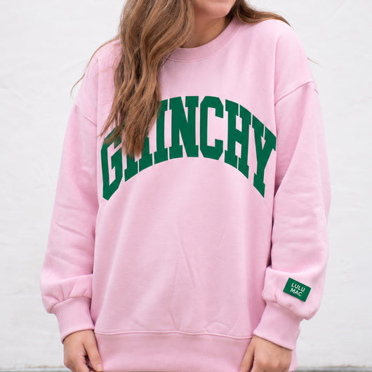 LM-SW-1025 Grinchy - Light Pink W/ Green Letters