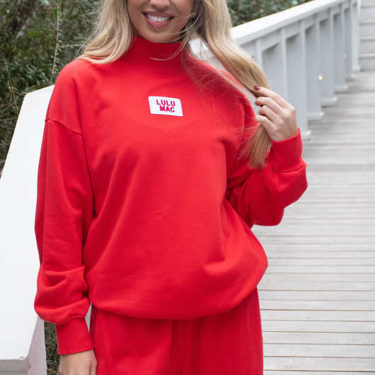 LM-TP-1001 LONGSLEEVE TERRY CLOTH TOP-RED