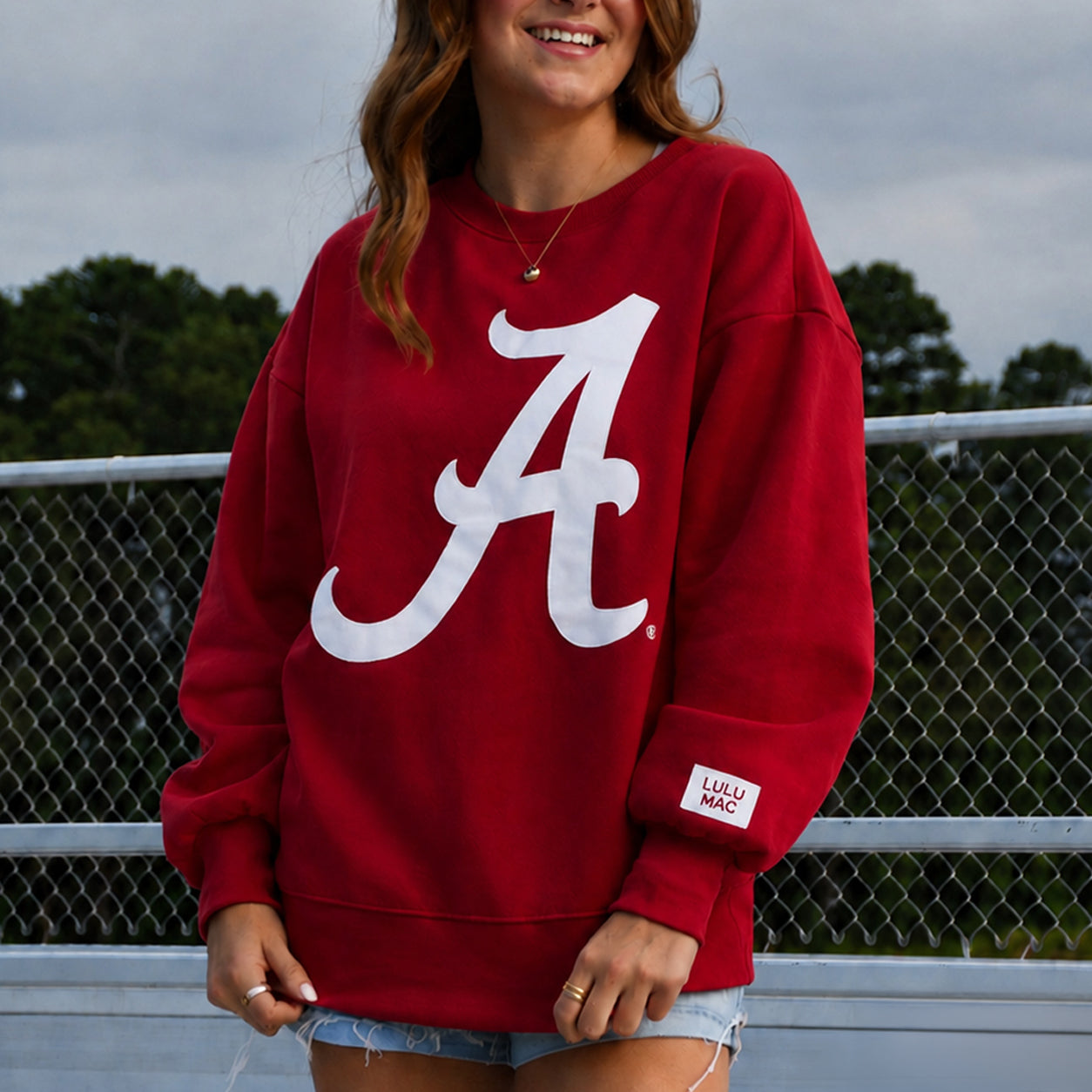 AL-SW-2003 A PUFF LULU MAC SWEATSHIRT- CRIMSON