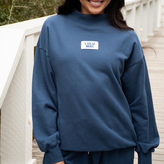 LM-TP-1001 LONGSLEEVE TERRY CLOTH TOP-NAVY