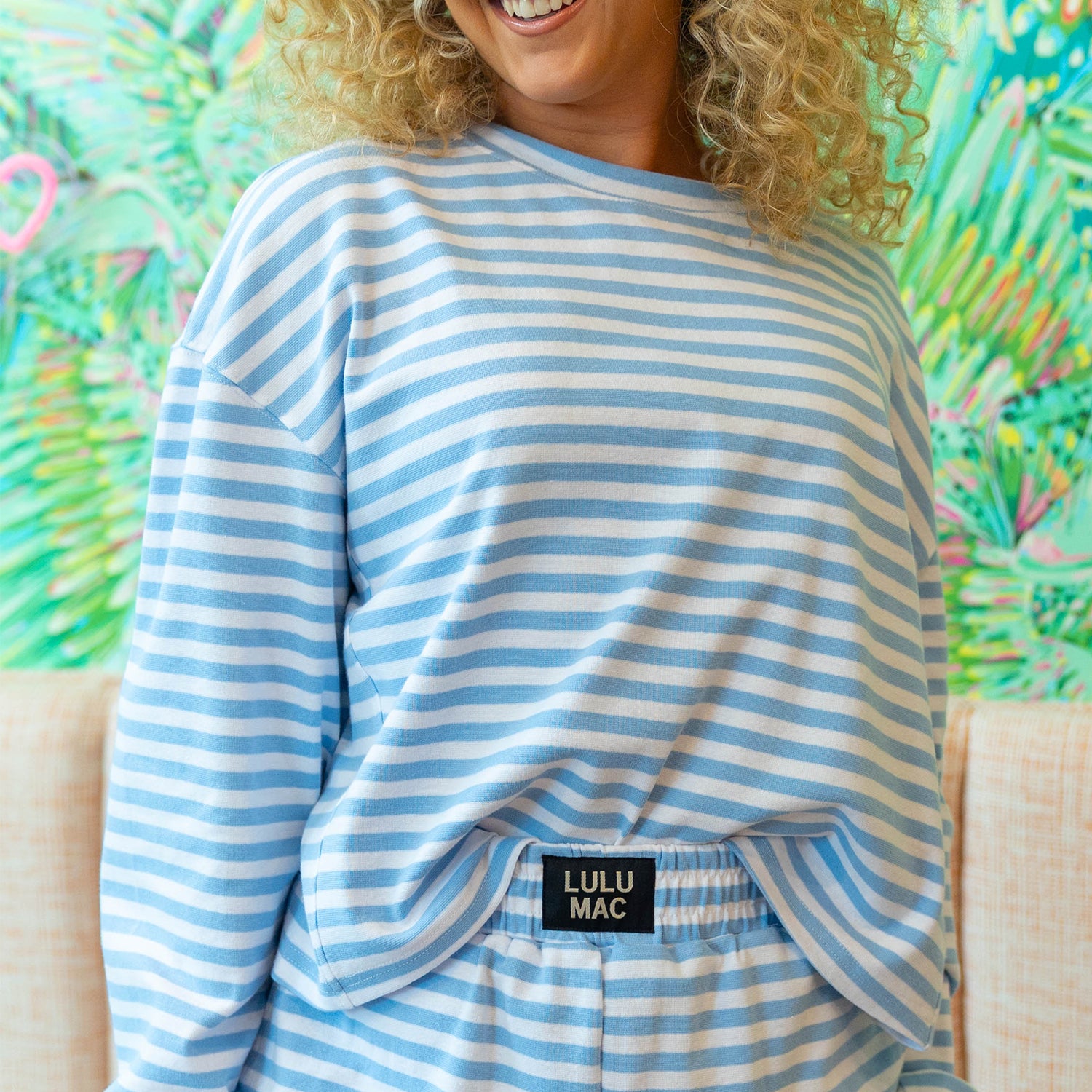 LM-STRIPE Top-LIGHT BLUE