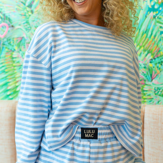 LM-STRIPE Top-LIGHT BLUE