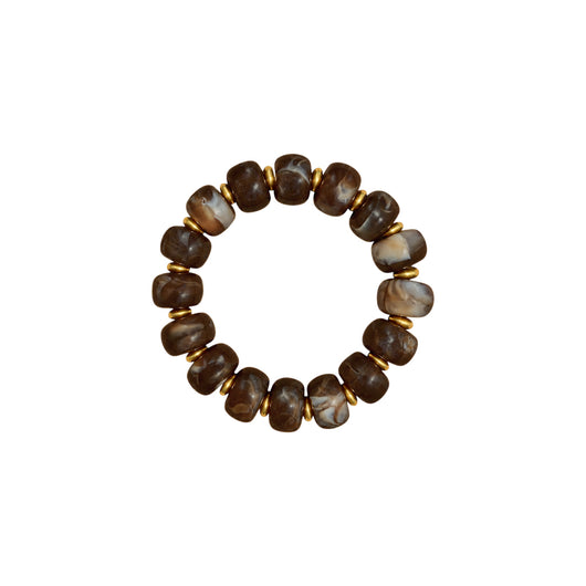 LM-BR-1006 BEADED BRACELET - BROWN
