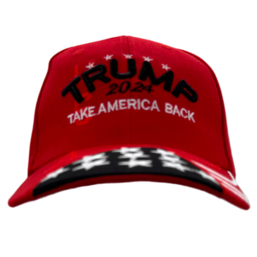 TR-Trump Cap with Star Bill Red