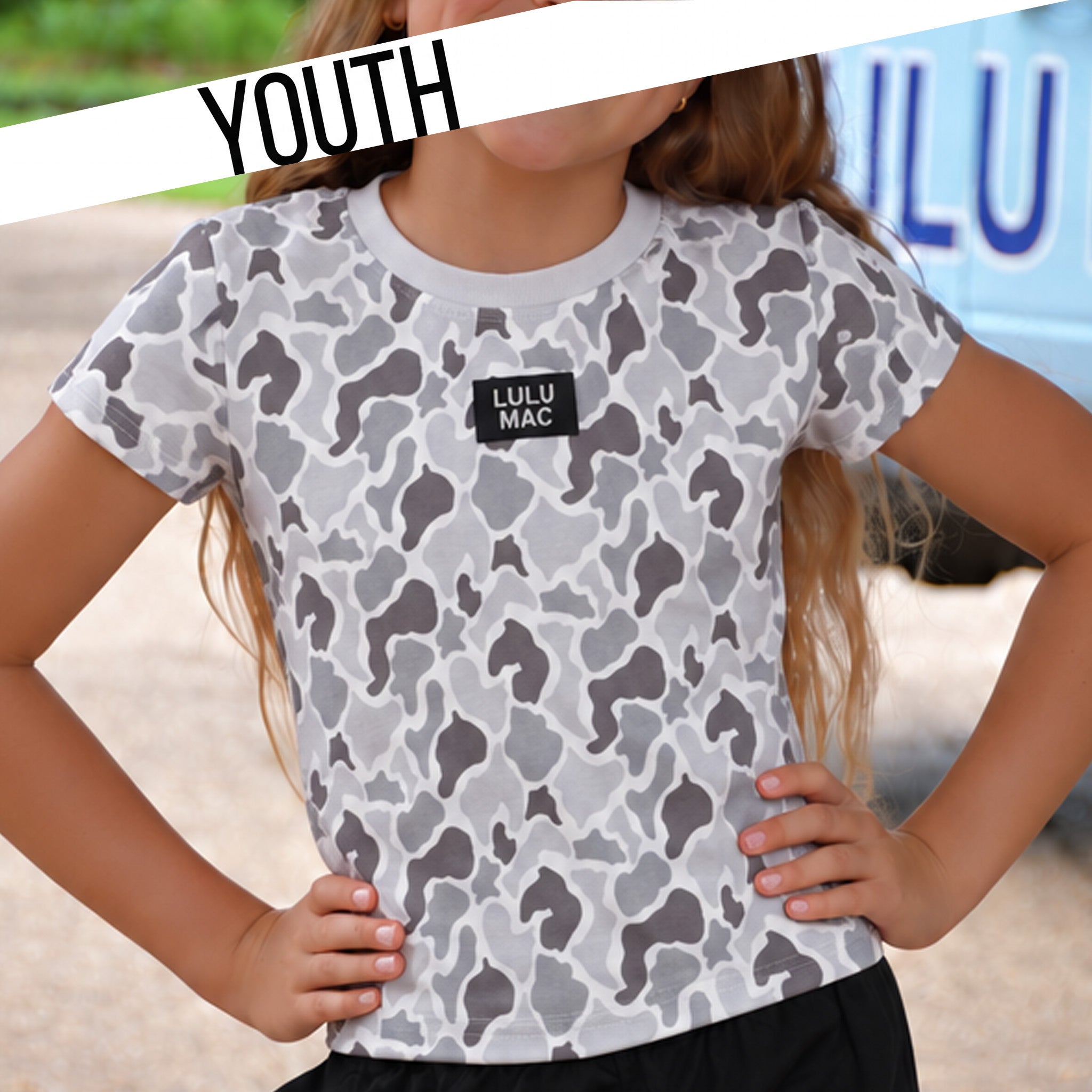 KD-TP1000 Kids Print Baby Doll Top - White Camo
