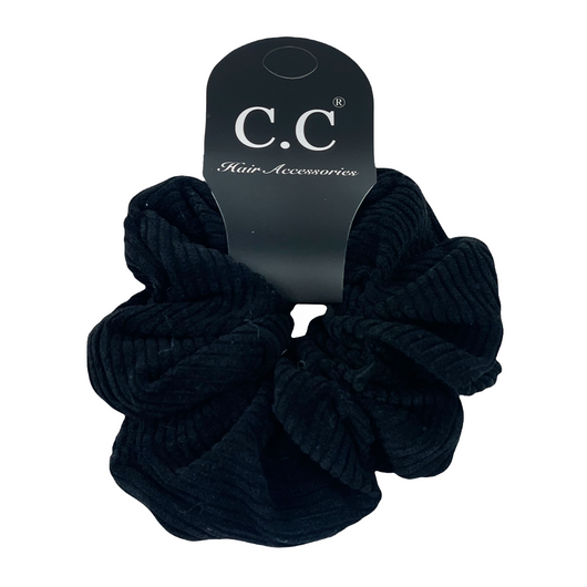 SCR-03 C.C CORDUROY SCRUNCHIE BLACK