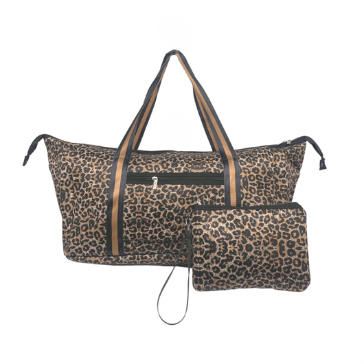 NP-6503DB Neoprene Duffle Bag Brown Leopard