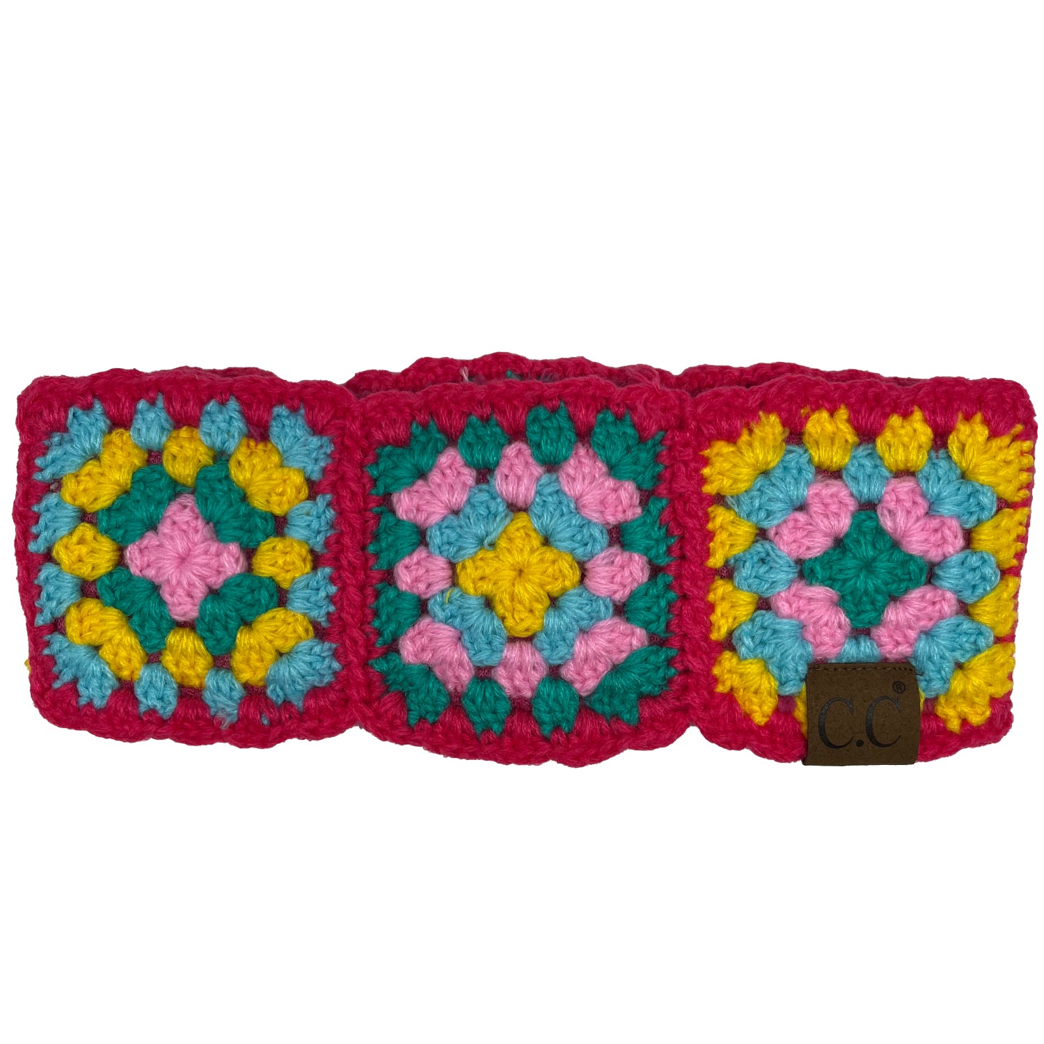 HW-7393 C.C Hand Crocheted Headwrap-Hot Pink