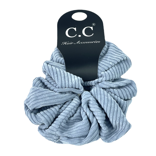 SCR-03 C.C CORDUROY SCRUNCHIE ICE BLUE