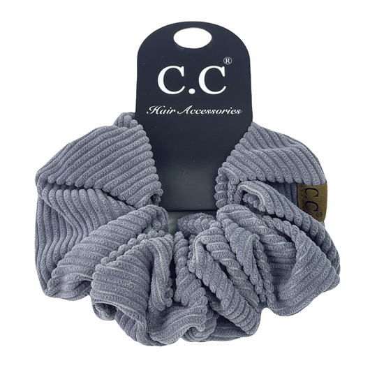 SCR-03 C.C CORDUROY SCRUNCHIE GREY