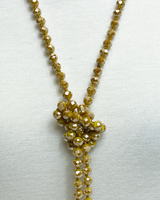 NK-2244 DARK MUSTARD 60 hand knotted glass bead necklace